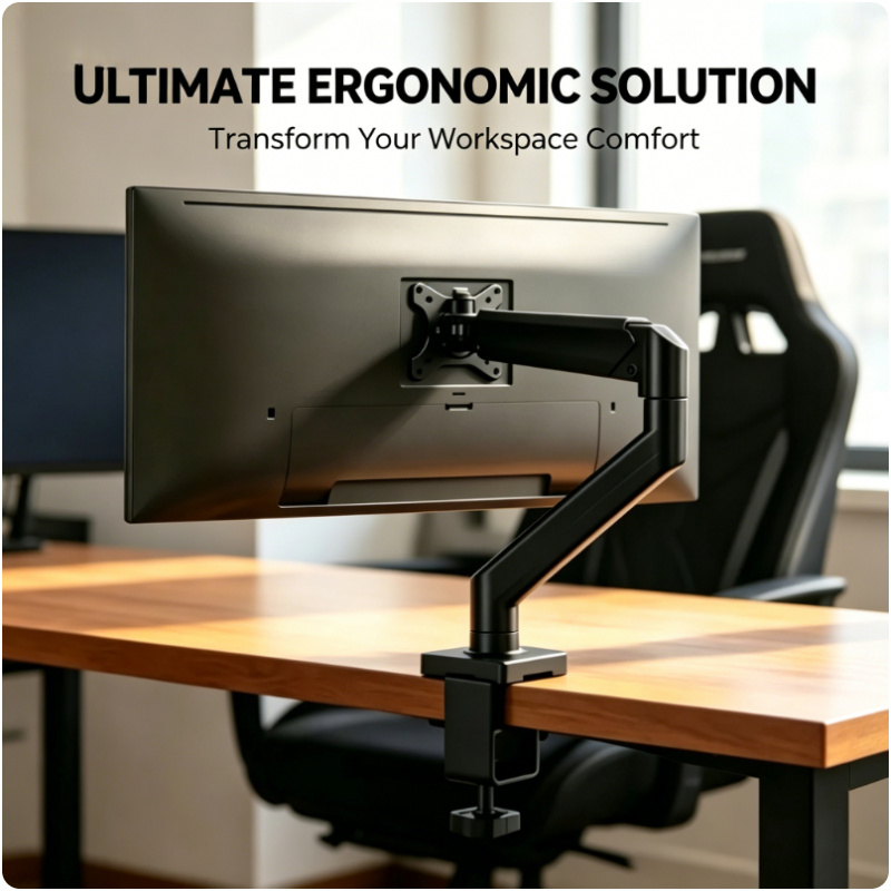 Desk Setup Monitor Arm - ขาตั้งจอเดี่ยวขนาด 14-32 นิ้ว ปรับความสูงได้ ติดตั้งบนโต๊ะด้วยแบบหนีบ C-Clamp