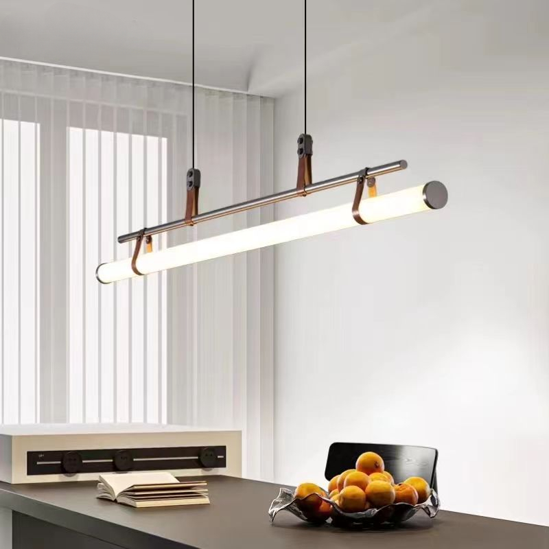 Desk Setup Minimalist - โคมไฟเพดาน LED แบบยาว สไตล์นอร์ดิกมินิมอล สำหรับห้องรับประทานอาหาร ห้องทำงาน