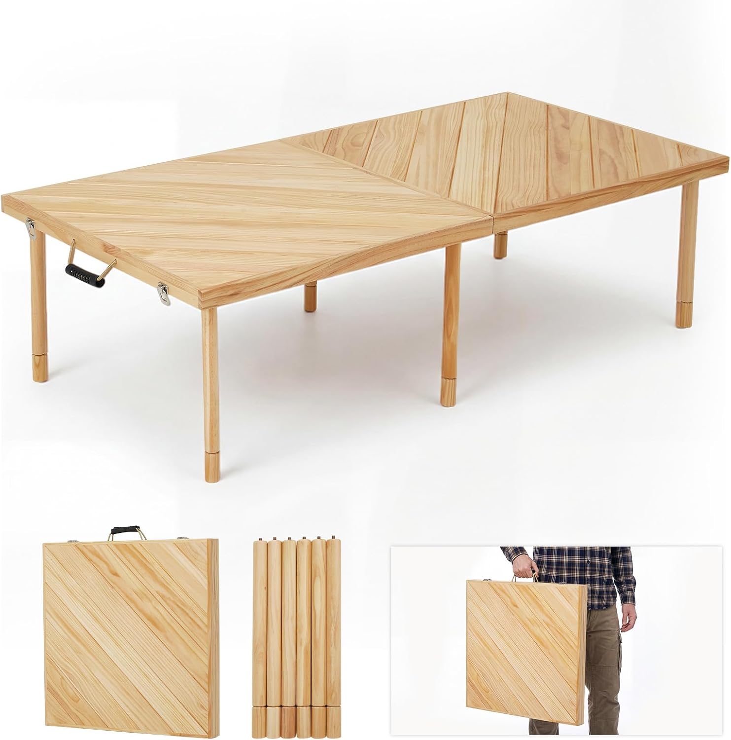 Desk Setup Pegboard - โต๊ะปิกนิกพับได้สำหรับใช้งานกลางแจ้ง ขนาด 60 x 30 นิ้ว