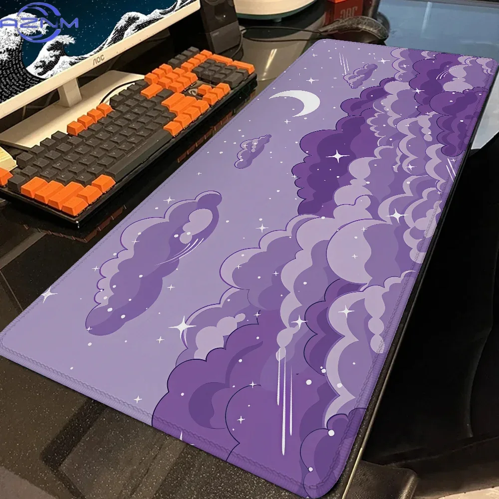 Desk Setup Pegboard - แผ่นรองเมาส์ขนาดใหญ่ Skyscape Setup อุปกรณ์เสริมสำหรับเกมเมอร์ แผ่นรองเมาส์ลายอนิเมะ รองรับการใช้งานกับแล็ปท็อปและเดสก์ท็อป