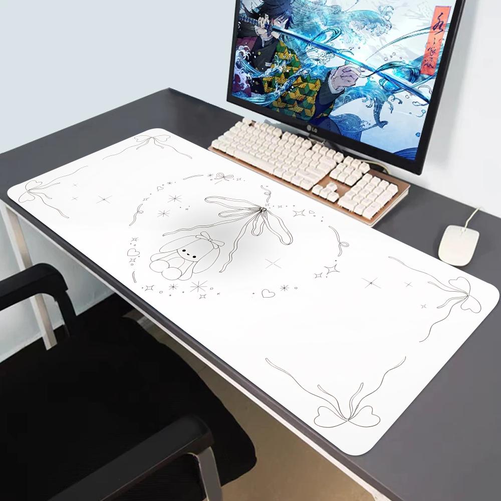 Desk Setup Cozy - แผ่นรองเมาส์ HYBXAXC สีขาว น่ารัก สไตล์ Coquette