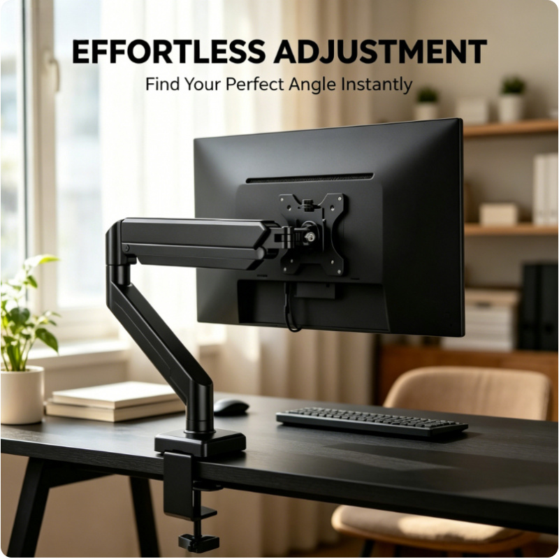 Desk Setup Monitor Arm - ขาตั้งจอเดี่ยวขนาด 14-32 นิ้ว ปรับความสูงได้ พร้อมฐานยึดแบบ C-Clamp